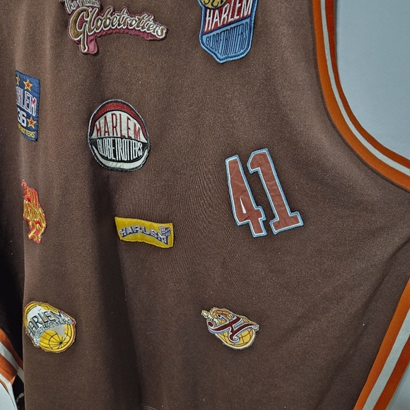 Platinum FUBU Harlem Globetrotters Brown Limited Jersey Vintage Patches 5xl B19 - Picture 6 of 11